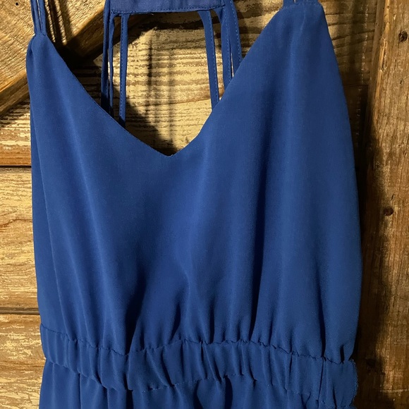 Vintage Havana Royal Blue Tiered Mini Dress Size Small - Picture 3 of 6